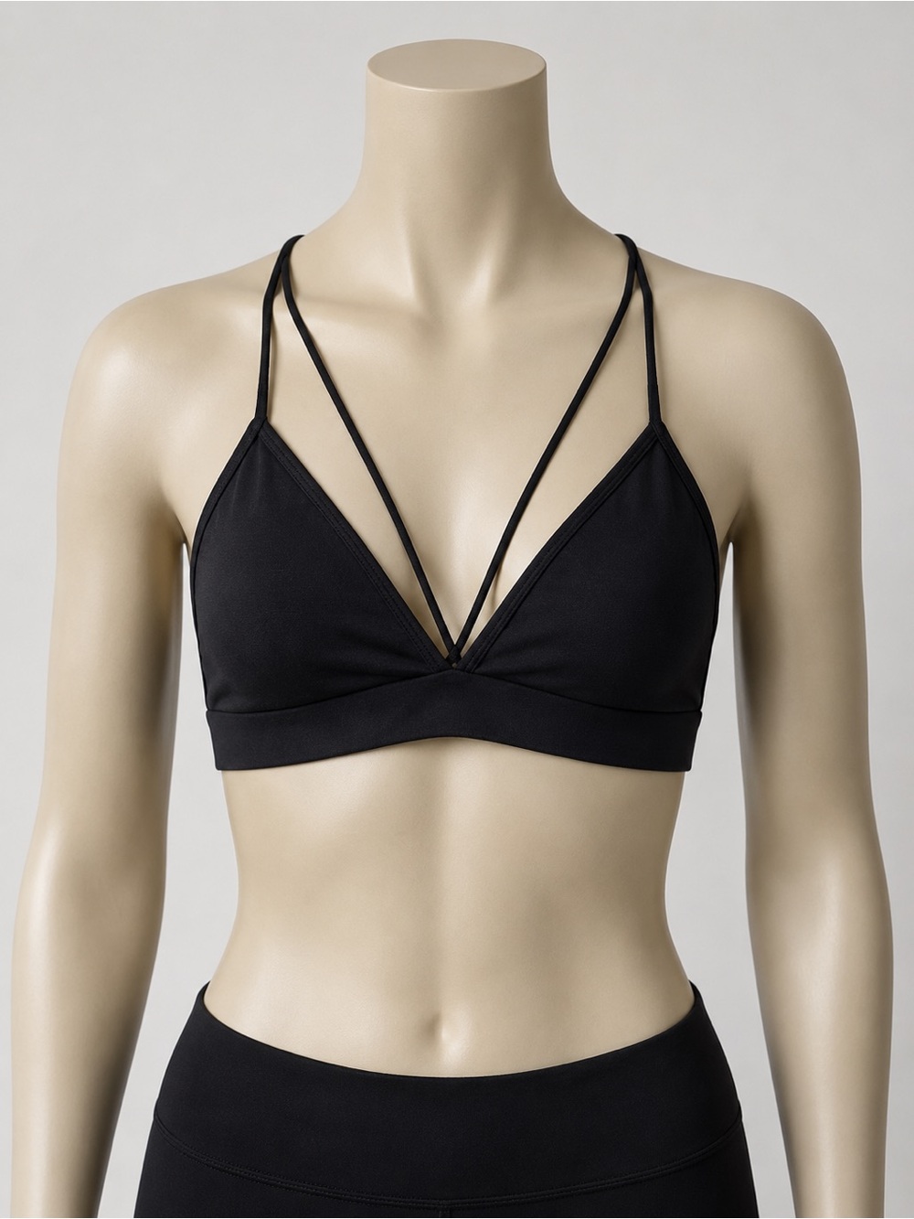 Black Strappy Swim Top